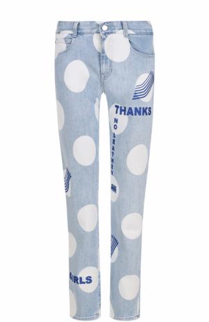 Укороченные джинсы с принтом и вышивкой Stella McCartney. Цвет: синий