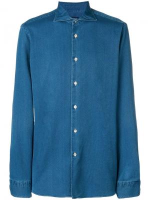 Фактурная джинсовая рубашка Borriello. Цвет: синий