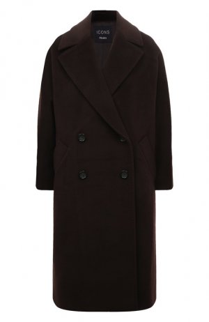 Шерстяное пальто Cinzia Rocca. Цвет: коричневый