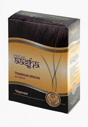 Краска для волос Aasha Herbals травяная, черная, 60 г. Цвет: черный