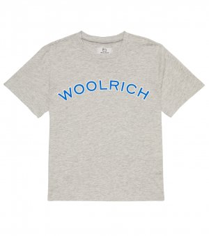 Хлопковая футболка с логотипом , серый Woolrich