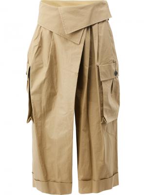 Укороченные брюки Monse. Цвет: зелёный