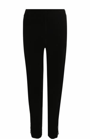 Укороченные бархатные брюки прямого кроя Giorgio Armani. Цвет: черный