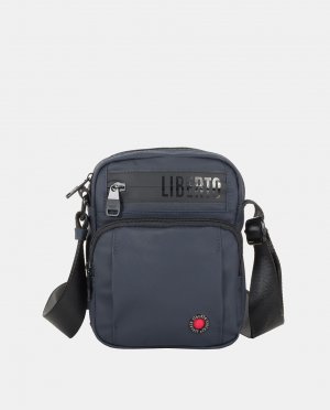 Маленькая сумка через плечо из нейлона темно-синего цвета с передним карманом , темно-синий Liberto