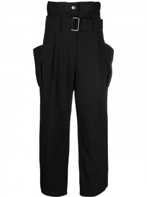 Укороченные брюки с присборенной талией Kenzo. Цвет: черный