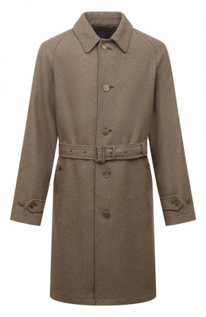 Пальто из шелка и шерсти Ralph Lauren. Цвет: бежевый