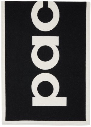 Черный шарф с фирменным логотипом Paco Rabanne