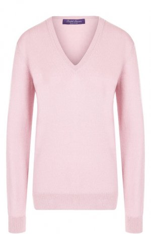 Кашемировый пуловер с V-образным вырезом Ralph Lauren. Цвет: розовый