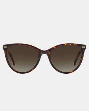 Круглые женские солнцезащитные очки из ацетата гаваны , коричневый Carolina Herrera