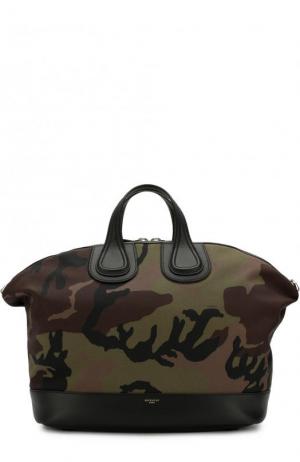 Текстильная дорожная сумка Nightingale с плечевым ремнем Givenchy. Цвет: хаки