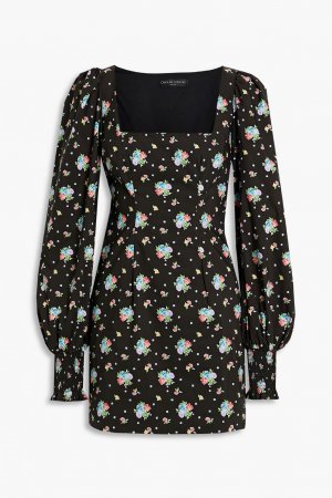 Платье мини Elliot из хлопкового поплина с цветочным принтом, черный CAROLINE CONSTAS