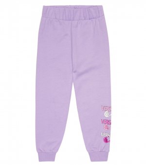 Хлопковые спортивные штаны с принтом Safety Pin, фиолетовый Versace