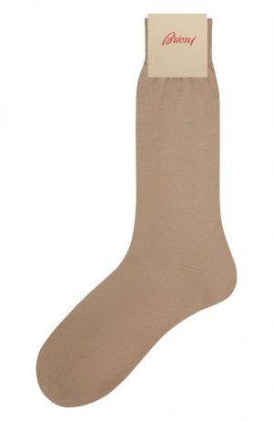 Хлопковые носки Brioni. Цвет: бежевый