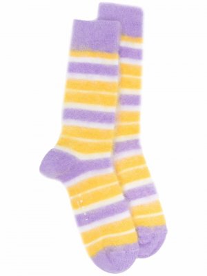 Носки в полоску с логотипом Marni. Цвет: желтый