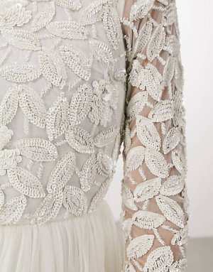 Свадебное платье мини с лифом и сетчатой юбкой ASOS EDITION Arabella