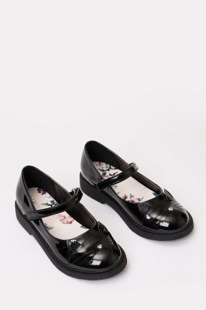 Лакированные школьные туфли на плоской подошве Cat Mary Jane , черный Lipsy