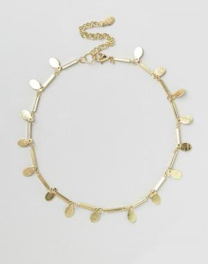 Ожерелье-чокер с дисками Glamorous. Цвет: золотой