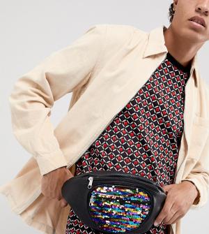 Фестивальная сумка-кошелек на пояс с пайетками inspired Reclaimed Vintage. Цвет: мульти