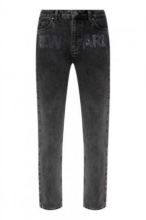 Серые джинсы с декором Victoria Bonya Jeans. Цвет: серый