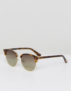 Солнцезащитные очки в стиле ретро черепаховой оправе Deja V Le Specs. Цвет: коричневый