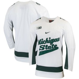 Мужская белая хоккейная майка колледжа Michigan State Spartans Replica Nike