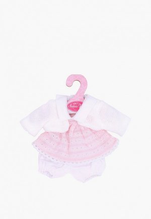 Одежда для куклы Munecas Dolls Antonio Juan 25 - 29 см, платье розовое трикотаж, белое болеро, трусики. Цвет: розовый