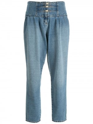 Прямые джинсы с завышенной талией Amapô. Цвет: синий