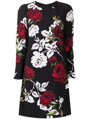 Платье с принтом и длинными рукавами Dolce & Gabbana Pre-Owned. Цвет: черный