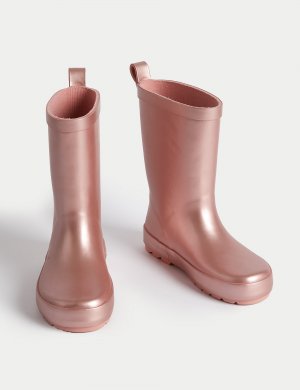 Детские резиновые сапоги металлического цвета (4 маленьких — 6 больших) , розовый Marks & Spencer