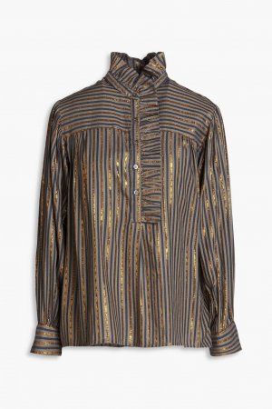 Твиловая блузка Eddy в полоску с эффектом металлик , серый ANTIK BATIK