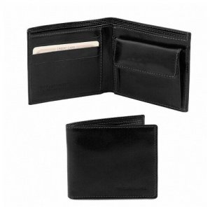Мужской кожаный бумажник TL140761 черный Tuscany Leather. Цвет: черный