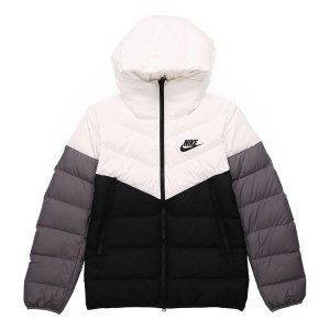 Пуховик Sportswear NSW Down Fill Colorblock Casual Sports Hooded Jacket Black White, белый Nike
