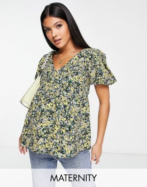 Разноцветная блузка с цветочным принтом Maternity Topshop