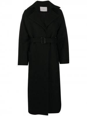 Пальто с поясом Tela. Цвет: черный