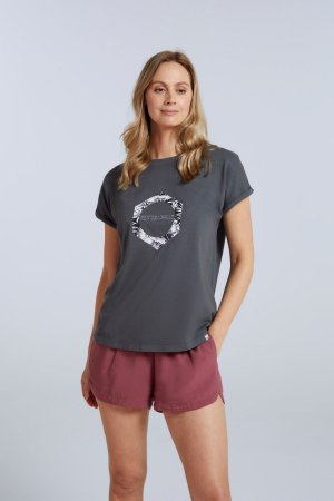 Серая женская футболка Holly из натурального хлопка с принтом , серый Animal
