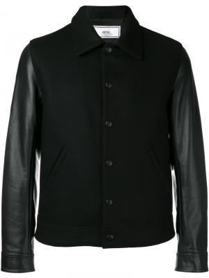 Куртка-бомбер Bimaterial Ami Alexandre Mattiussi. Цвет: черный