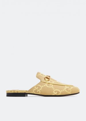 Слиперы GUCCI Princetown jumbo GG slippers, желтый