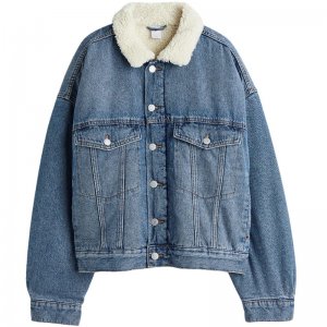 Джинсовая куртка Fleece-lined, синий H&M