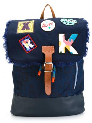 Рюкзак с заплатками в форме букв Kit Neale. Цвет: синий