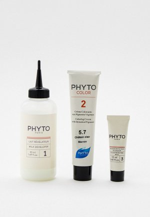 Краска для волос Phyto тон 5.7 Светлый каштан 50/50/12. Цвет: коричневый