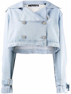 Укороченная джинсовая куртка ROTATE. Цвет: синий