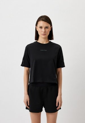 Футболка Calvin Klein Performance PW - SS T-Shirt (Cropped). Цвет: черный
