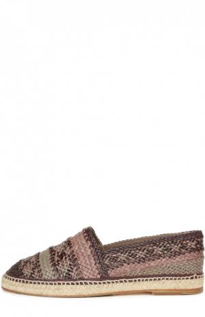 Эспадрильи Tremiti из кожи с мелким плетением Dolce & Gabbana. Цвет: бордовый