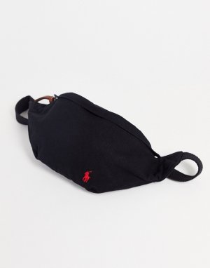 Черная поясная сумка из парусины с логотипом в виде пони -Черный цвет Polo Ralph Lauren