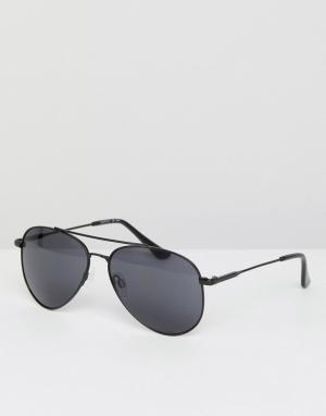 Черные солнцезащитные очки-авиаторы Esprit. Цвет: черный
