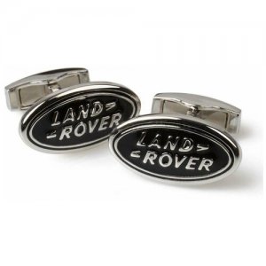 Запонки Oval Logo Cufflinks, Black Land Rover. Цвет: черный/серебристый