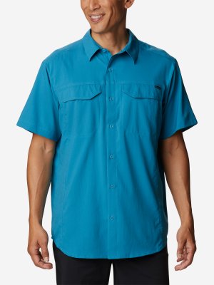 Рубашка с коротким рукавом мужская Silver Ridge Lite Short Sleeve Shirt, Синий, размер 56 Columbia. Цвет: синий