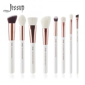 Набор профессиональных кистей для макияжа, 8 шт (Pearl White / Rose Gold) Jessup