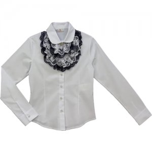 Школьная блуза , на пуговицах, размер 116, белый BADI JUNIOR. Цвет: белый