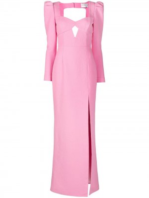 Платье с длинными рукавами и вырезом Rebecca Vallance. Цвет: розовый
